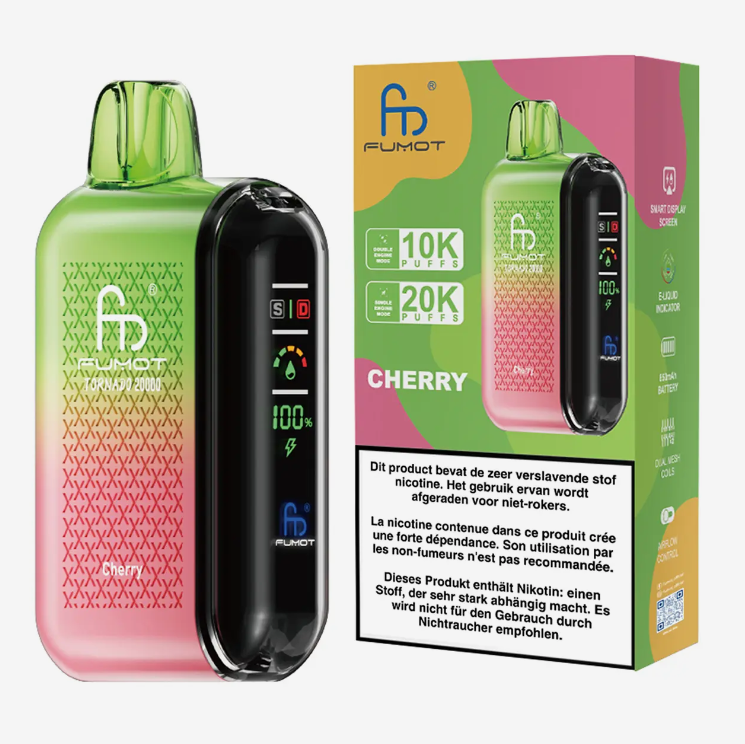 Fumot Tornado 20000 puffs Disposable E Cigarettes vape 850mAh 2% 5% 30 Flavors 20K puffs
