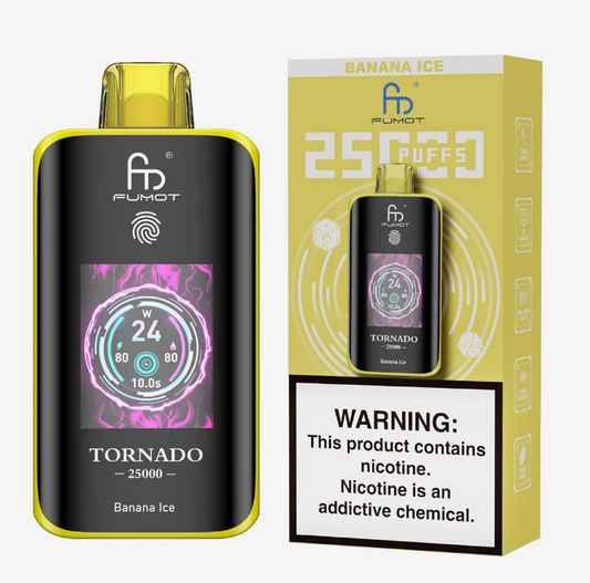 Fumot Tornado 25K puffs Disposable E Cigarettes vape 700mAh 2% 5% 26 Flavors 25000 puffs