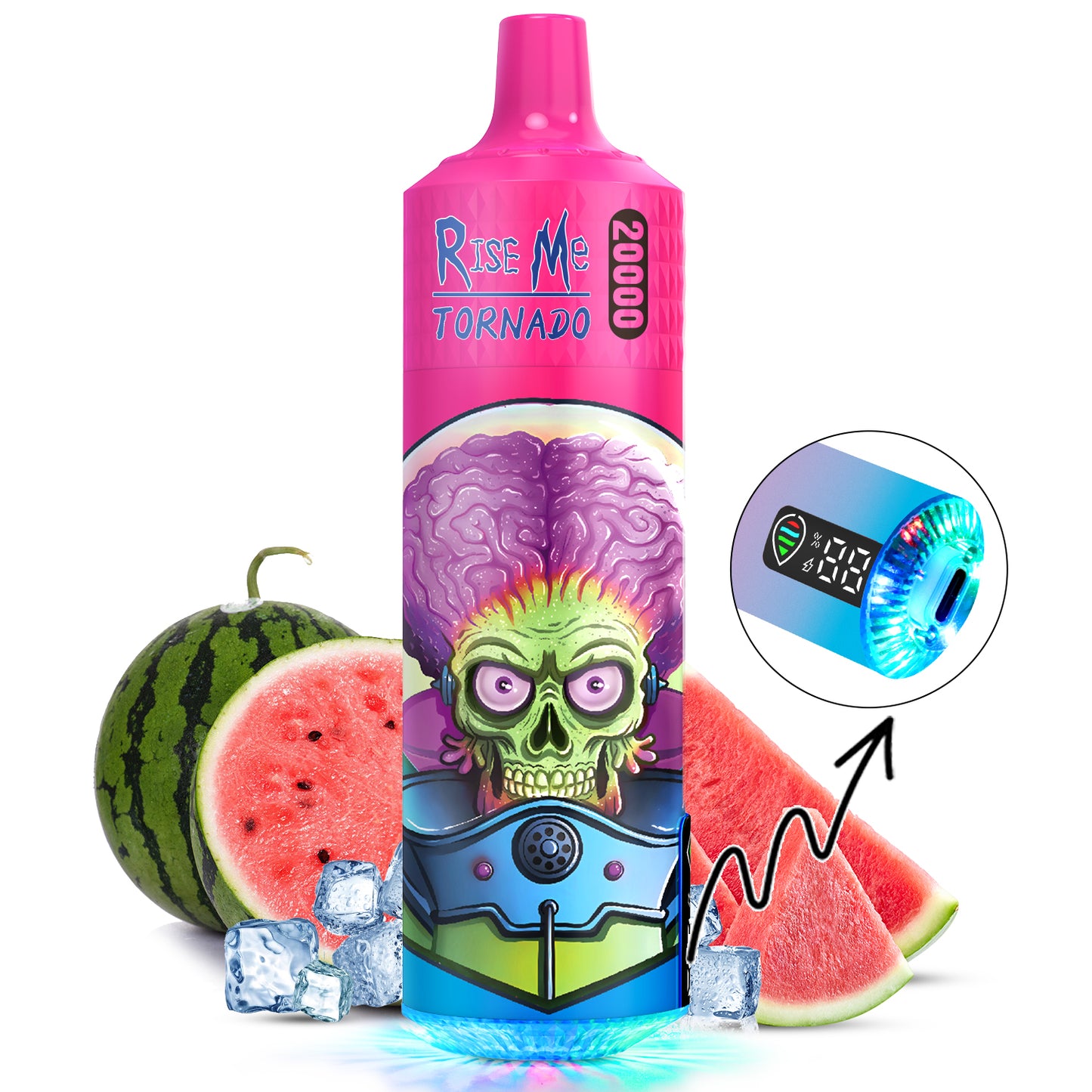 RahdM Tornado Rise Me Disposable Vape 20k Puffs E Cigarette Vape Fruit Flavours 20000 Puff Refillable Electronic Cigarettes 20MG Nic