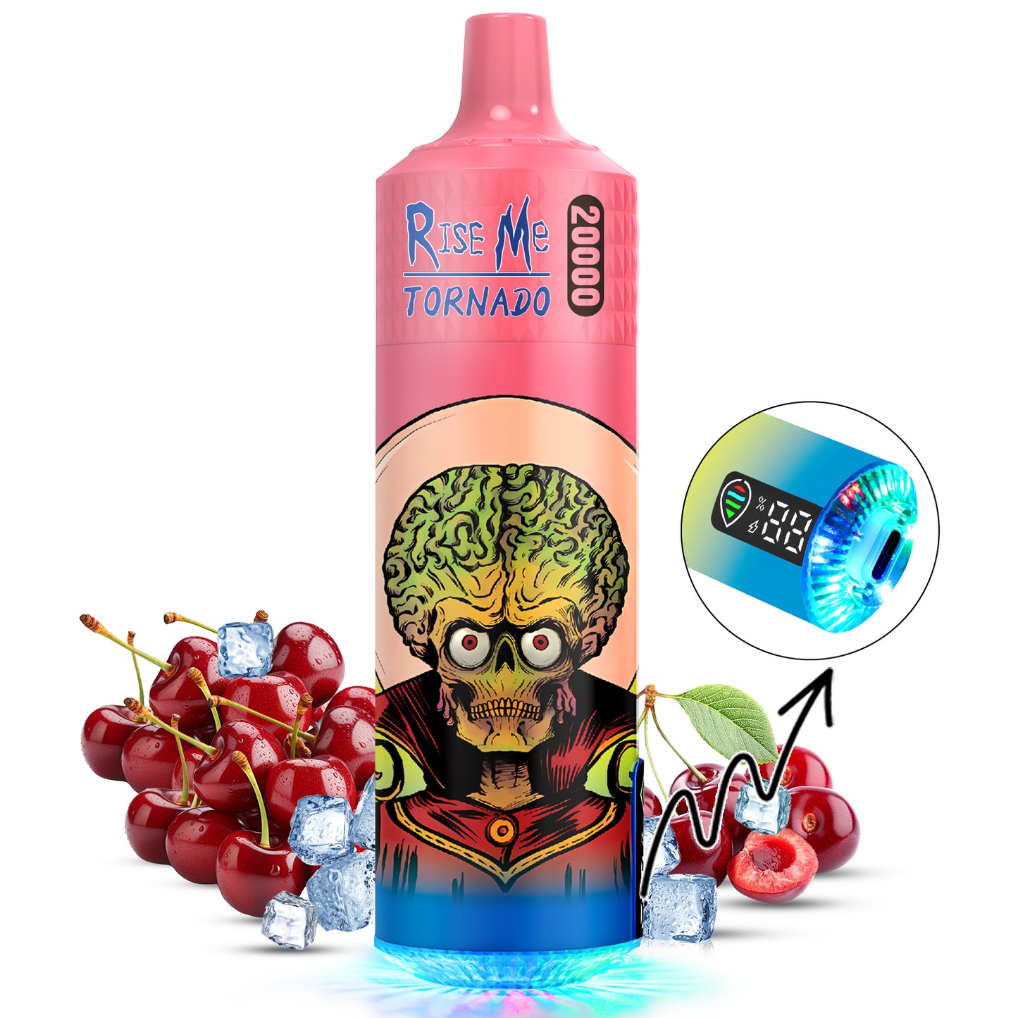 RahdM Tornado Rise Me Disposable Vape 20k Puffs E Cigarette Vape Fruit Flavours 20000 Puff Refillable Electronic Cigarettes 20MG Nic