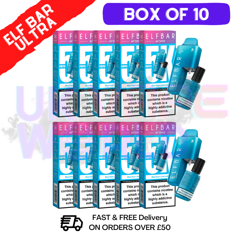 Blue Razz Lemonade Elf Bar 5000 Puff 5K Bar BOX OF 10