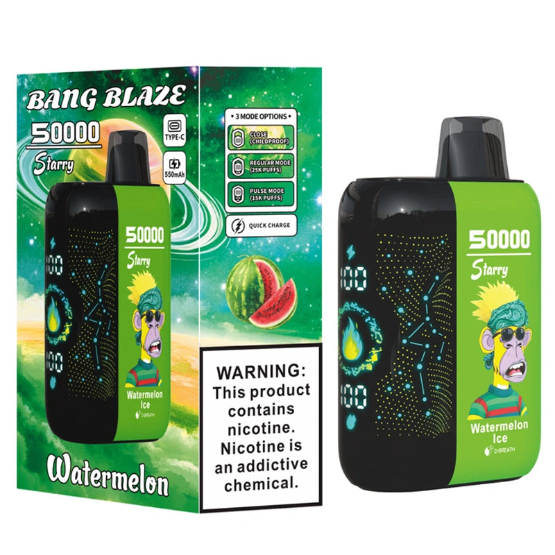 Bang Blaze 50000 Puffs 50K Vape jetable Starry Screen Dual Mesh Coil