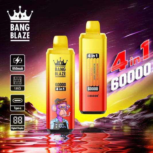 1PC Bang Blaze Wholesale 60000 Puffs 4 in 1 Cheap Disposable Vape 60K Shop Online 2PC 5PC