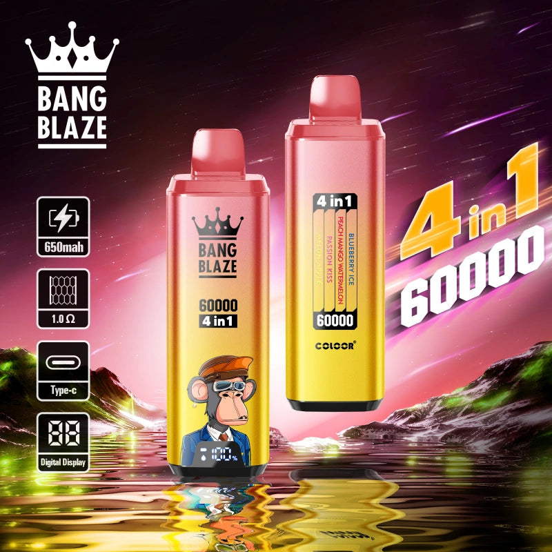 1PC Bang Blaze Wholesale 60000 Puffs 4 in 1 Cheap Disposable Vape 60K Shop Online 2PC 5PC
