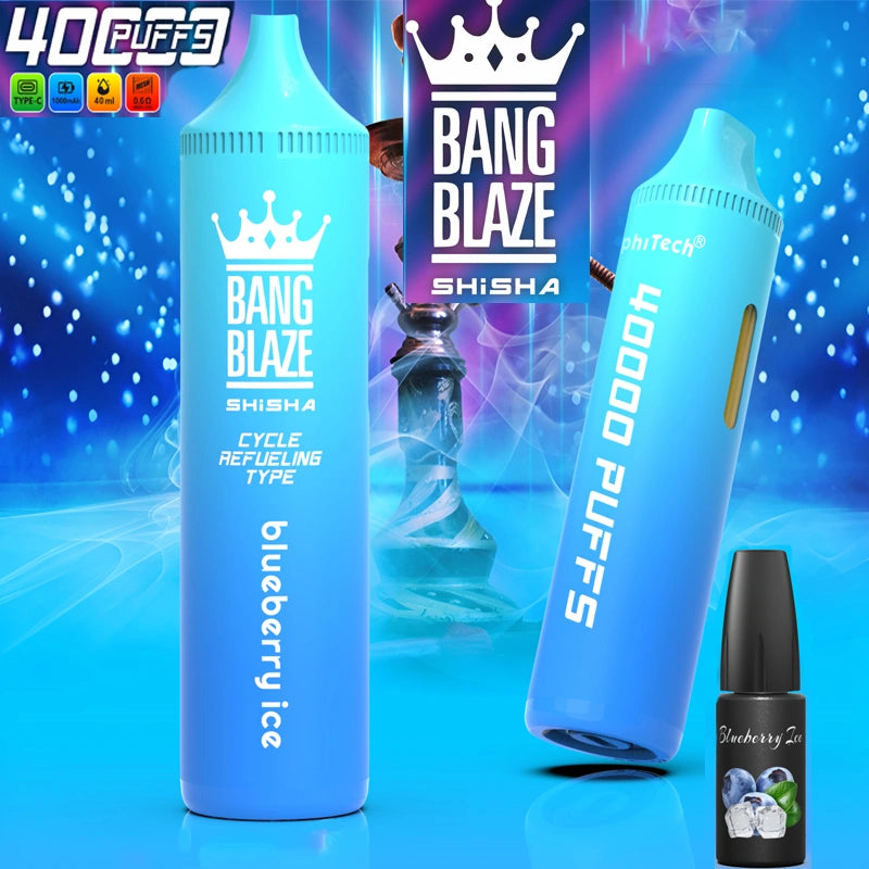 Bang Blaze Shisha 40000 Puffs 40K Huile rechargeable Vape jetable Wholesale