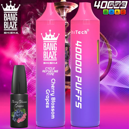 Bang Blaze Shisha 40000 Puffs 40K Huile rechargeable Vape jetable Wholesale