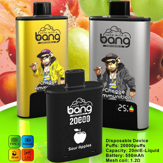 Bang 20000 Puffs 20k Change Ammuntion Disposable Vape Smart Screen Wholesale