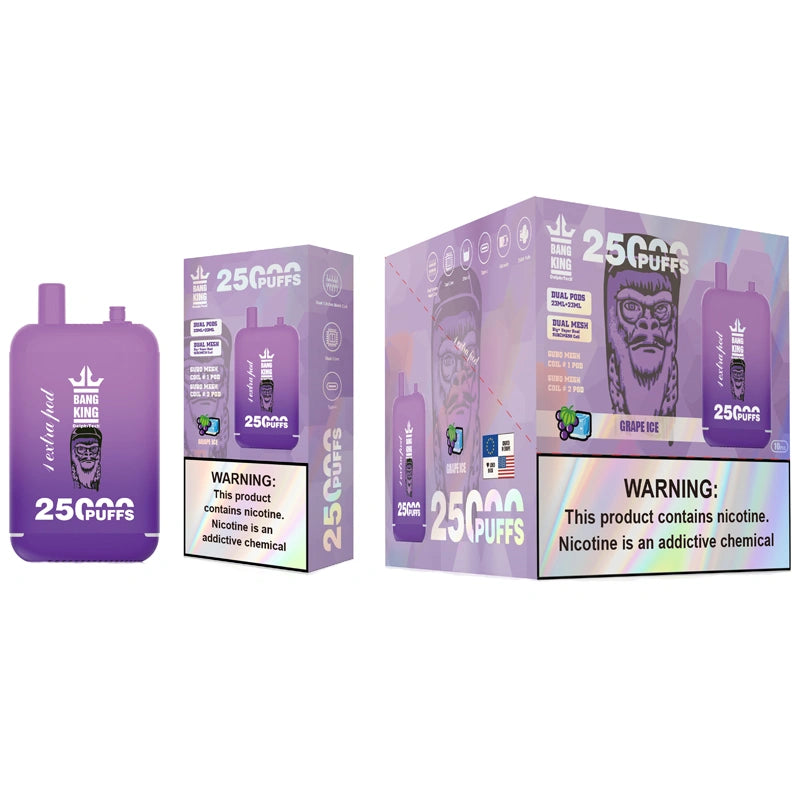 EU Warehouse Bang King 25000 Puffs Dual Pods 2025 Disposable Vape 25K Electronic Cigarette Wholesale