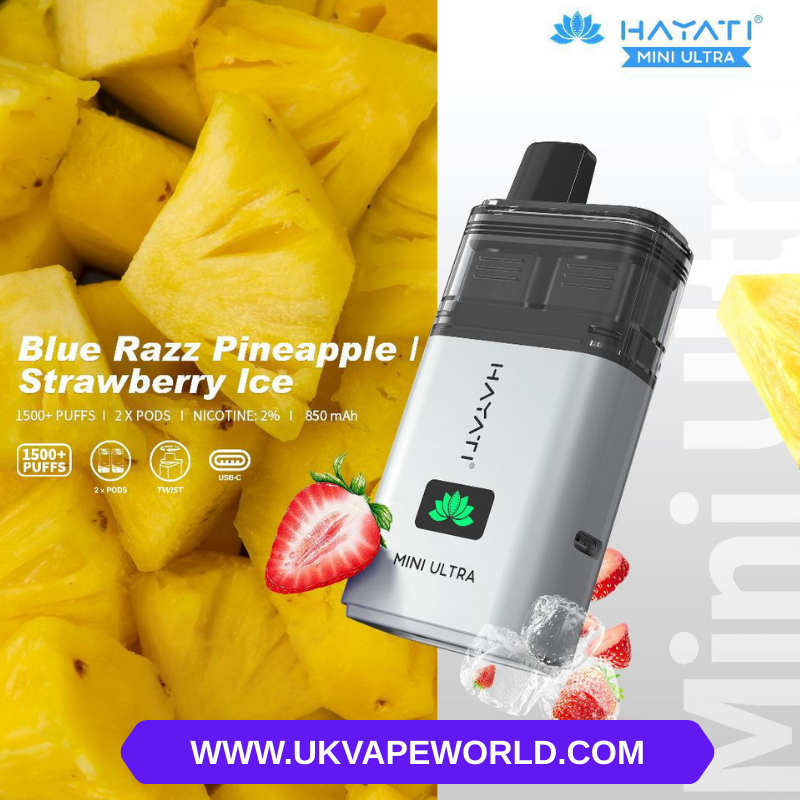 Blue Razz Pineapple Hayati Mini Ultra 1500 Puff Twist Bar