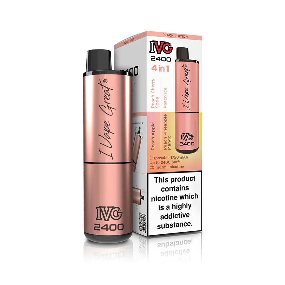 Pack of 5 PCS: IVG 2400 MULTI FLAVOUR EDITION Disposable Vape lodging 4 x 2ml units 20 mg TPD