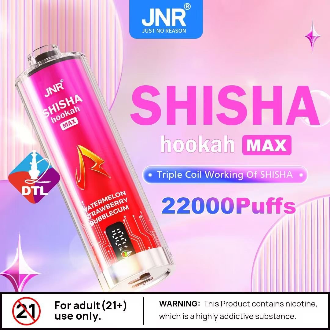 JNR Shisha Hookah Max 22K puffs Disposable E Cigarettes vape 1100mah 2% 5% 15 Flavors 22000 puffs