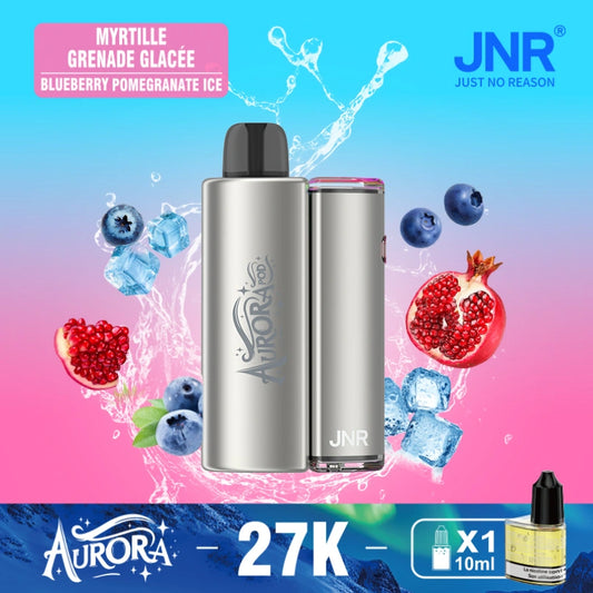 JNR Aurora Pod Kit TPD Certified Vape 27000 Puffs 2ml Prefilled Pod 10ml Refillable Bottle 900mAh Rechargeable Battery