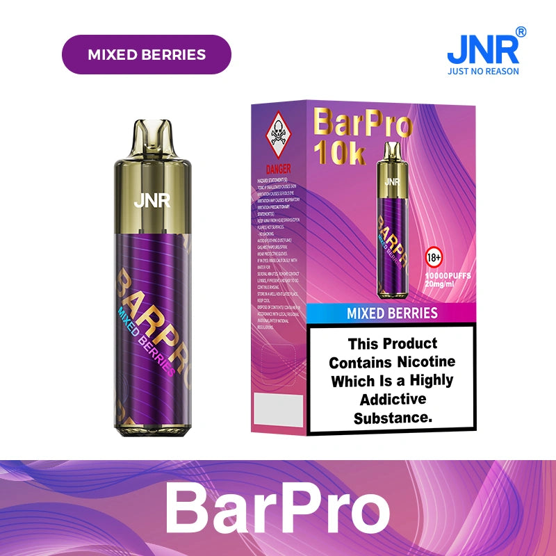 JNR BarPro Pod Kit TPD Certified Vape 10000 Puffs 2ml +10ml Prefilled Pod 800mAh Rechargeable Battery