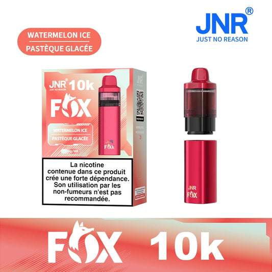JNR Fox Pod Kit TPD Certified Vape 10000 Puffs 2ml Prefilled Pod 10ml Refillable Bottle 800mAh Rechargeable Battery