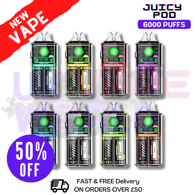Juicy Pod 6000 Pro 6K PUFF Disposable Kit - ONLY £6.99