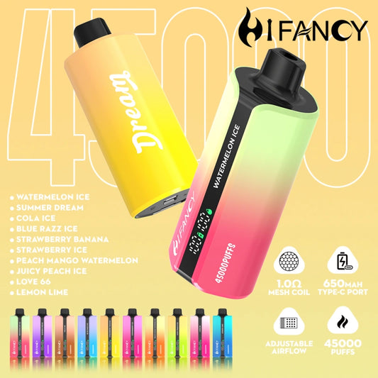 Puff 45k Hifancy 45000 Puffs Smart Screen EU Disposable Vape Electronic Cigarette Wholesale