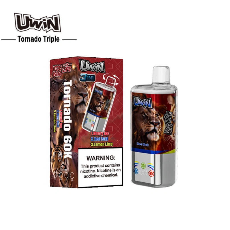 Uwin 60000 Puffs 60K Tornado Triple Wholesale Crystal Vape Online 3 Flavor Switching
