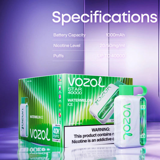 Vozol Star 40000 Puffs 40K Disposable Vape Wavy Curved Screen Dual Mode 5% Nicotine