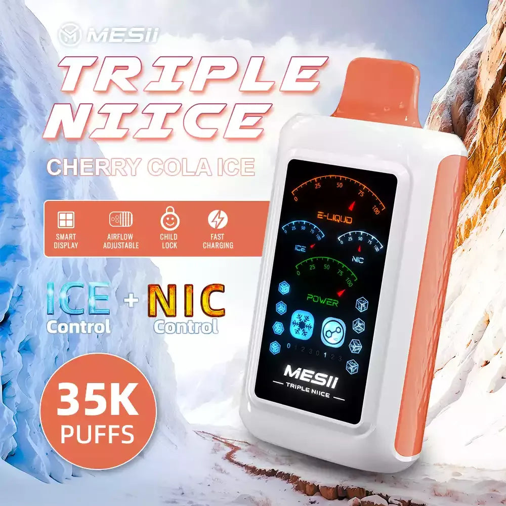 MESII TRIPLE NIICE 35000 Puffs Ice Nic Control Authentic Disposable Vape Low Nicotine Bulk Buy Wholesale