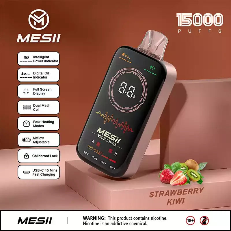 MESII VISUAL BOXX 16000 Puffs Full Screen Display Authentic Disposable Vape Low Nicotine Bulk Buy Wholesale