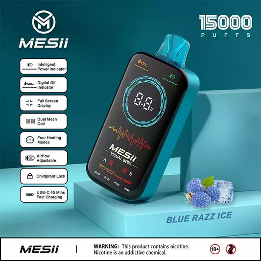MESII VISUAL BOXX 16000 Puffs Full Screen Display Authentic Disposable Vape Low Nicotine Bulk Buy Wholesale