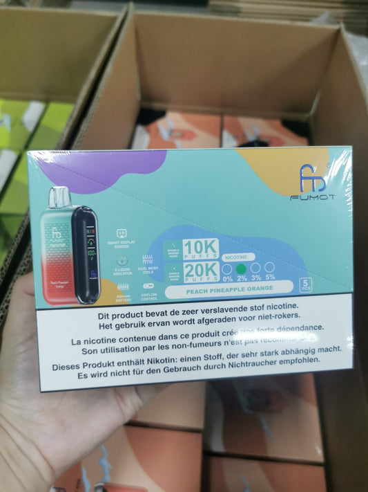 Fumot Tornado 20000 puffs Disposable E Cigarettes vape 850mAh 2% 5% 30 Flavors 20K puffs