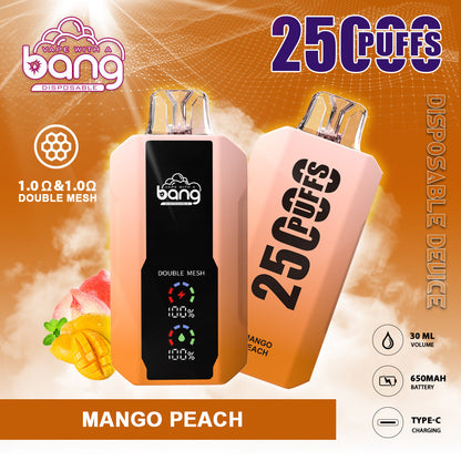 Bang 25000 Puffs Smart Full Screen Turn Ice Wholesale Disposable Vape E Cigarette Puff 25k  Prefilled Pod-850mAh Battery, 30ml E-liquid, Multiple Nicotine 16 Flavors