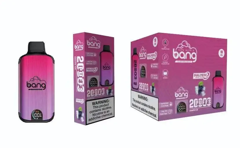 Bang Disposable Vape 20000 puffs Original Randm Tornado(0% to 5% Nicotine) Digital Smart Screen 25.0mL 650mAh 12 Flavors