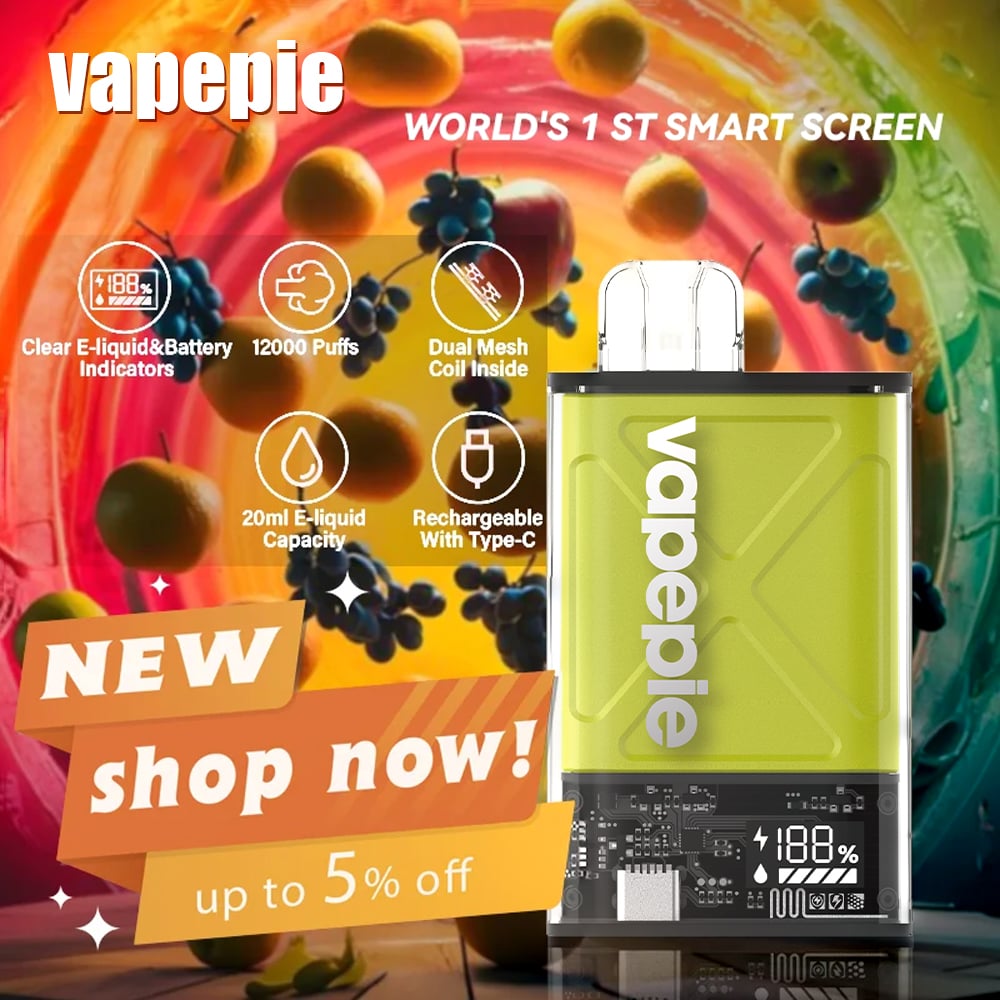 Kiwi Passion Fruit Guava & VAPEPIE Ultra 12000 PUFFS