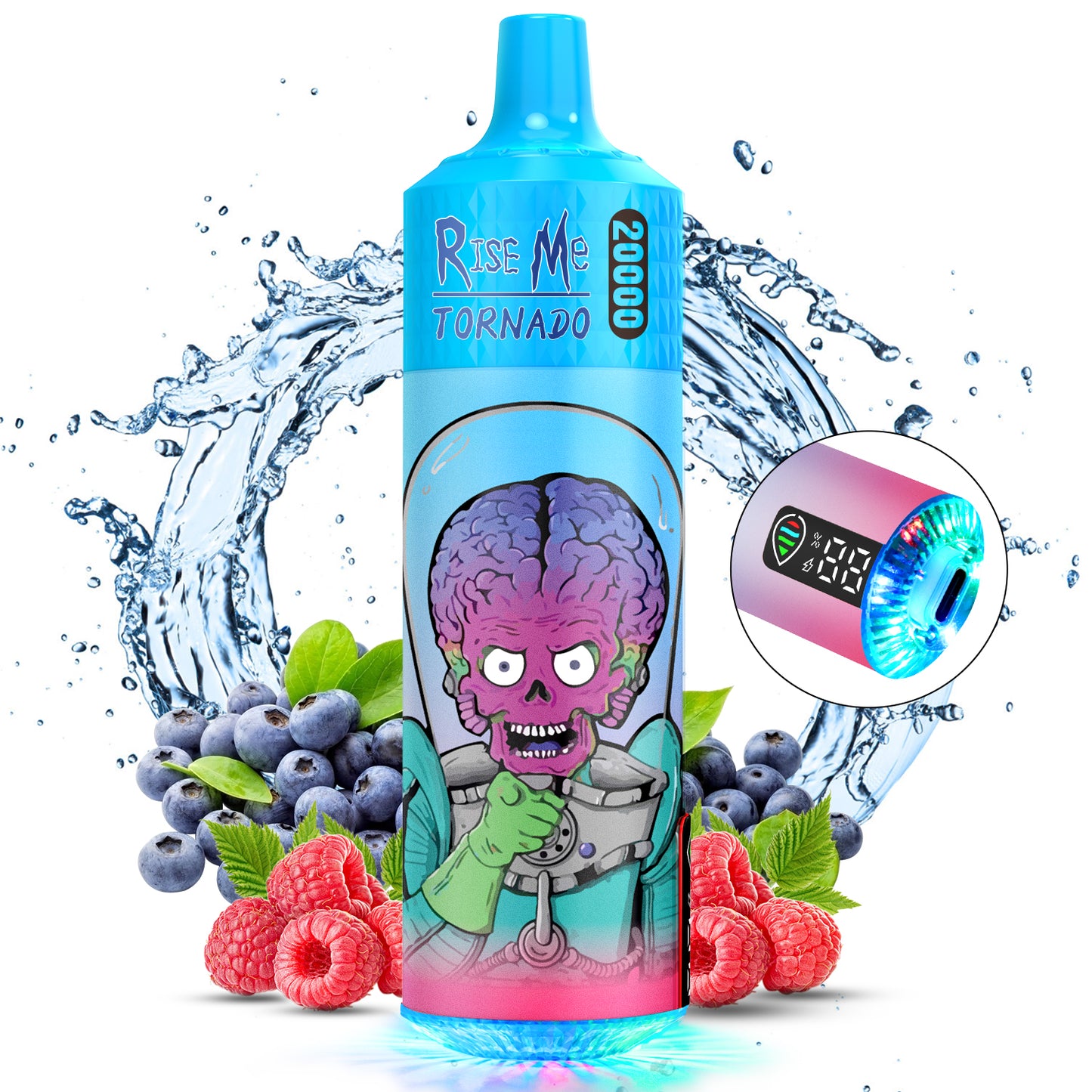 RahdM Tornado Rise Me Disposable Vape 20k Puffs E Cigarette Vape Fruit Flavours 20000 Puff Refillable Electronic Cigarettes 20MG Nic