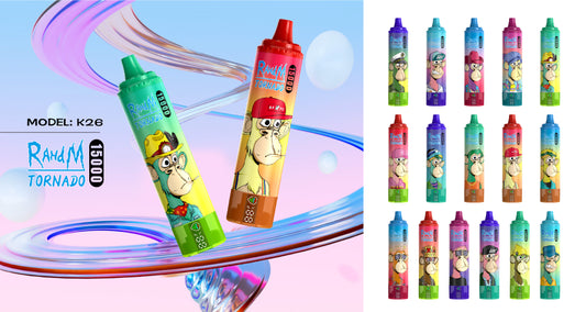 RahdM Tornado  Disposable e-cig 15000 puffs 20mg Nicotine Big puff vape rechargeable battery