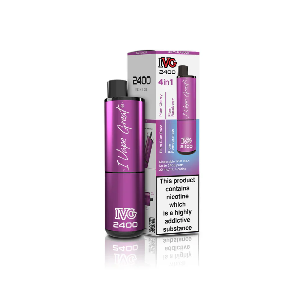 IVG 2400  MULTI FLAVOUR EDITION Disposable Vape lodging 4 x 2ml units 20 mg TPD