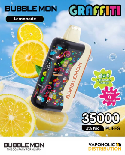 Bubblemon Graffiti Tuzzy 35K Disposable Vape 24ml 2% (35000 Puffs) Naturevapewholesale