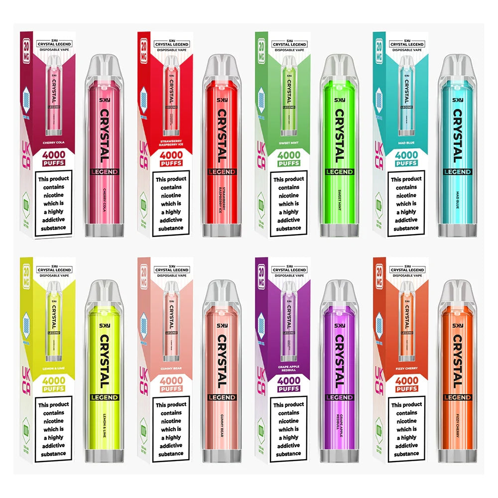SKY Crystal Legend  2ML 4000 Disposable  20MG ALL FLAVOURS