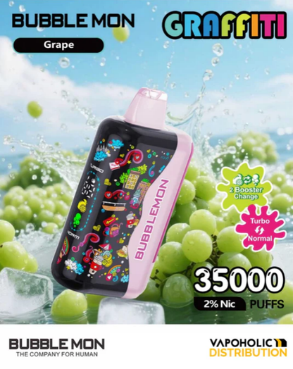 Bubblemon Graffiti Tuzzy 35K Disposable Vape 24ml 2% (35000 Puffs) Naturevapewholesale