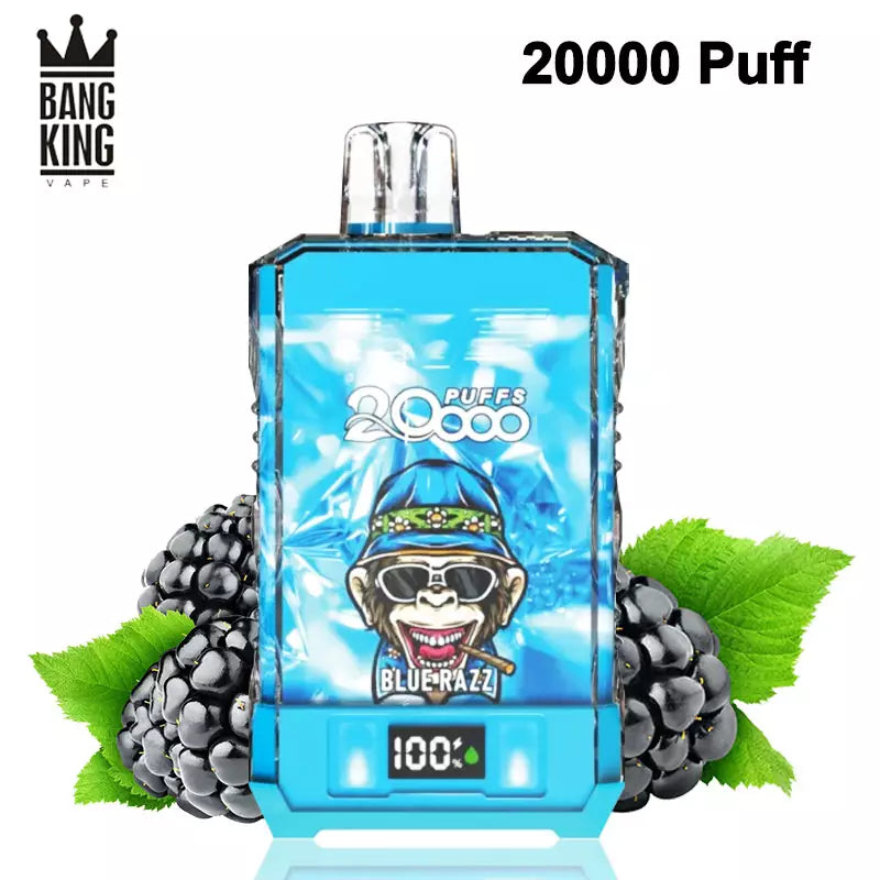 Bang King Vape 20000 Puffs 20k Digital Electronic Cigarette 0% 2% 5%-650mAh Battery, 25ml E-liquid, Multiple Nicotine 12 Flavors