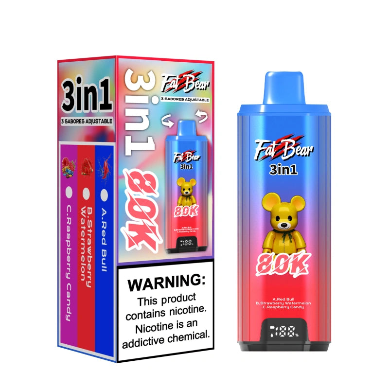 Aivono 80000 Puffs 80K 3 in 1 Aim Fat Bear Vape jetable Smart Screen Triple Flavors