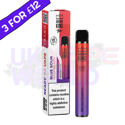 Blue Sour Raspberry By Aroma King 600 Puffs Disposable