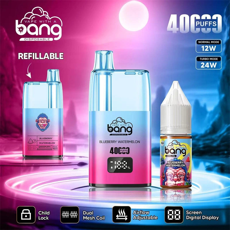 Bang 40000 Puffs 40K Digital Screen Disposable Vape Wholesale Refillable Oil
