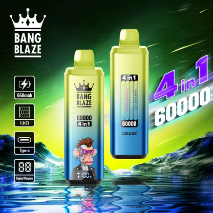 1PC Bang Blaze Wholesale 60000 Puffs 4 in 1 Cheap Disposable Vape 60K Shop Online 2PC 5PC