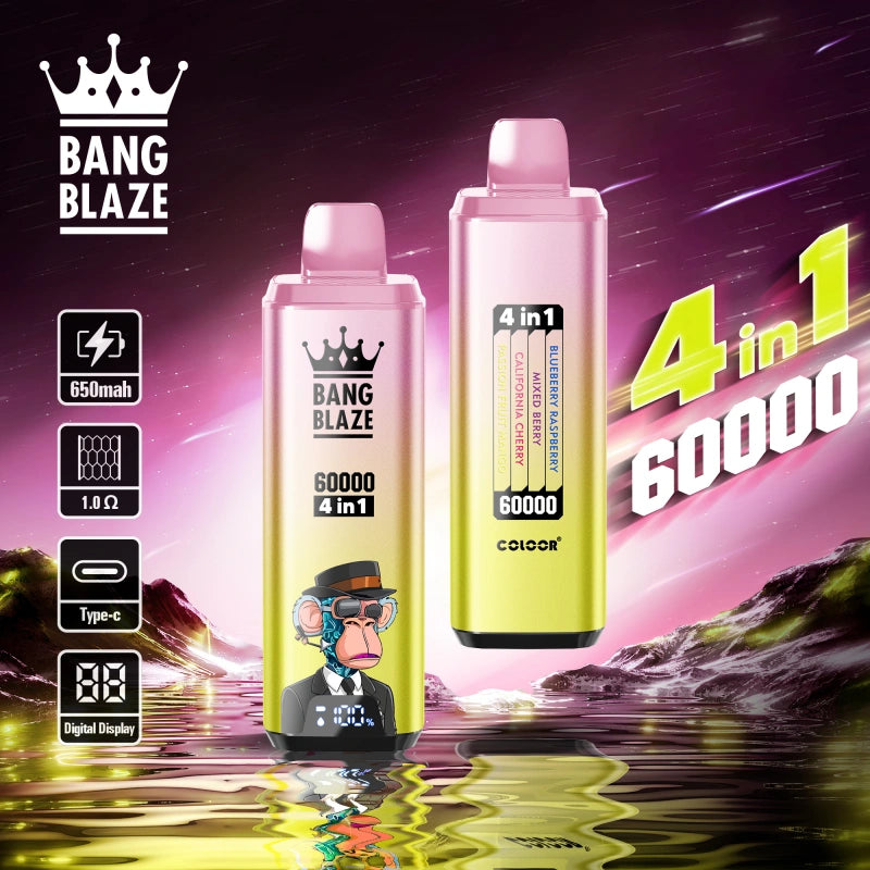 1PC Bang Blaze Wholesale 60000 Puffs 4 in 1 Cheap Disposable Vape 60K Shop Online 2PC 5PC