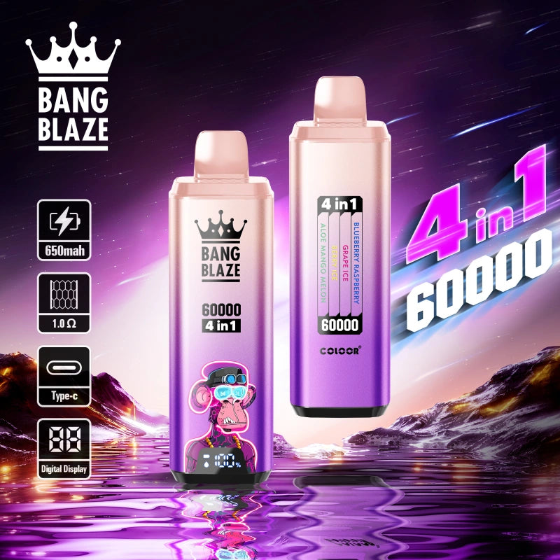 1PC Bang Blaze Wholesale 60000 Puffs 4 in 1 Cheap Disposable Vape 60K Shop Online 2PC 5PC