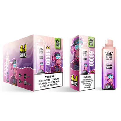 1PC Bang Blaze Wholesale 60000 Puffs 4 in 1 Cheap Disposable Vape 60K Shop Online 2PC 5PC
