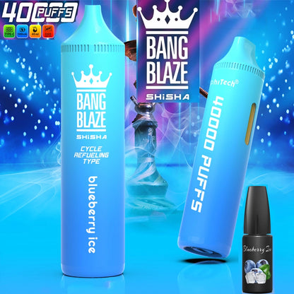 Bang Blaze Shisha 40000 Puffs 40K Huile rechargeable Vape jetable Wholesale