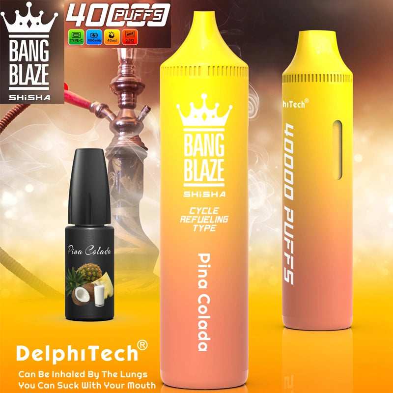 Bang Blaze Shisha 40000 Puffs 40K Huile rechargeable Vape jetable Wholesale