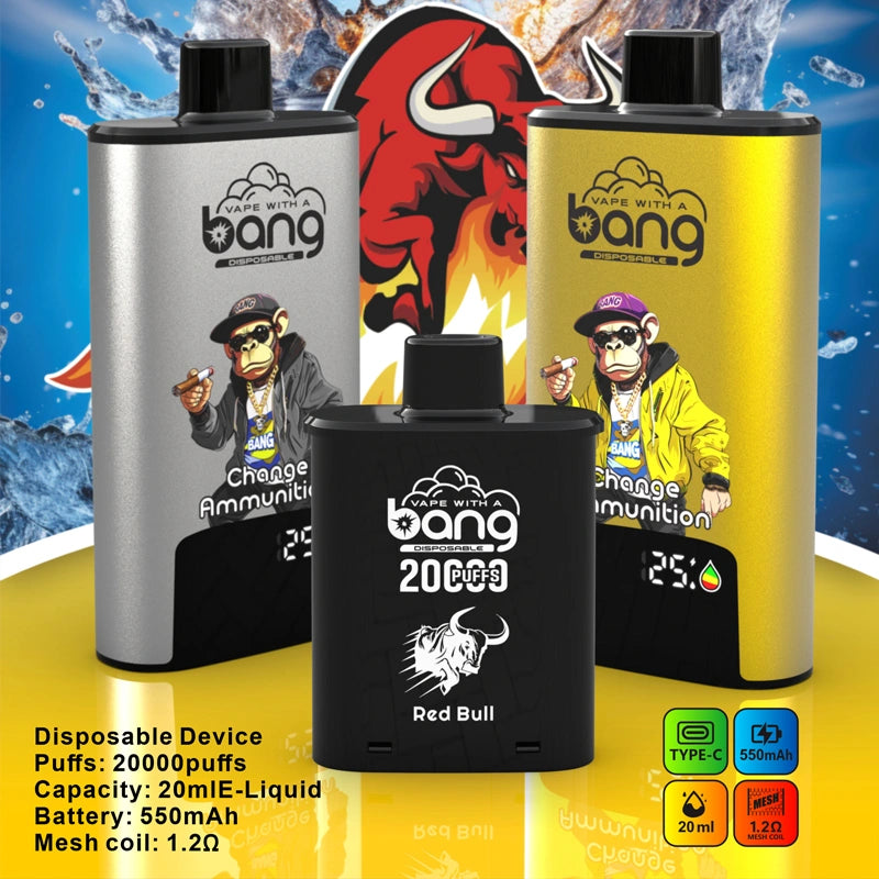 Bang 20000 Puffs 20k Change Ammuntion Disposable Vape Smart Screen Wholesale
