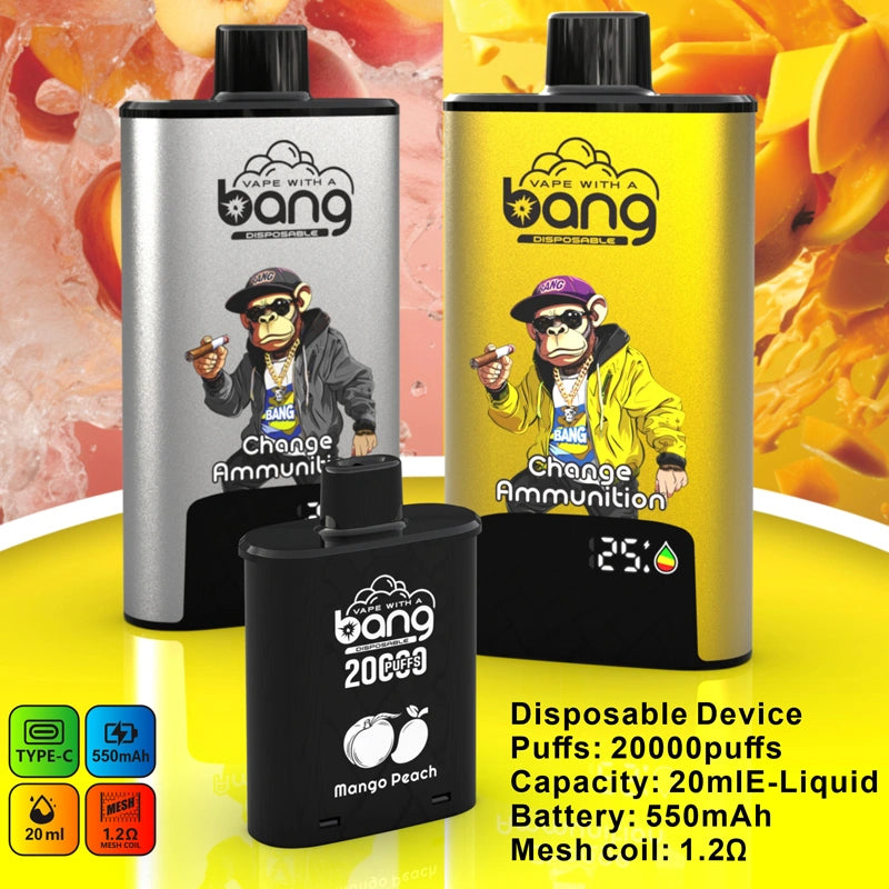 Bang 20000 Puffs 20k Change Ammuntion Disposable Vape Smart Screen Wholesale