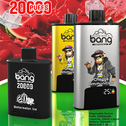 Bang 20000 Puffs 20k Change Ammuntion Disposable Vape Smart Screen Wholesale
