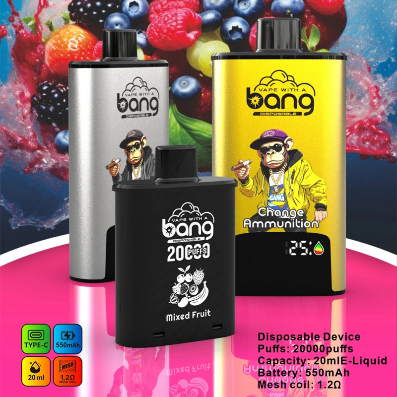 Bang 20000 Puffs 20k Change Ammuntion Disposable Vape Smart Screen Wholesale