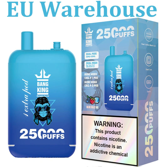 EU Warehouse Bang King 25000 Puffs Dual Pods 2025 Disposable Vape 25K Electronic Cigarette Wholesale